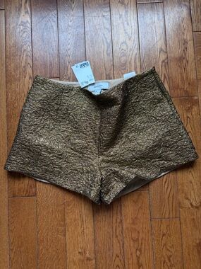 H&M Edition Metallic Gold Textured Women's Shorts